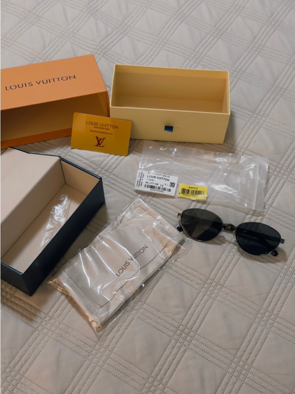 Louis Vuitton Black Oval Sunglasses with Gold Accents Z for men